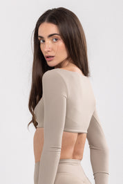 TOP MANCHES LONGUES CARLA BEIGE