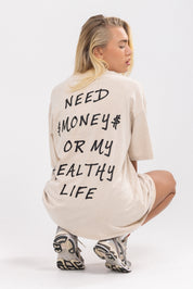 TEE-SHIRT NEED MONEY TRASH BEIGE